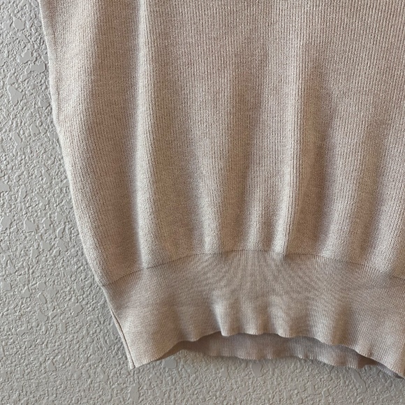 Pink Rose Cream V-Neck Sweater Top with Texture and Color NOWT - Picture 3 of 9